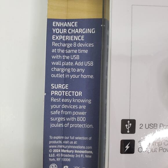 USB Wall Plate w/ Phone Holder - 2 USB + 6 Outlets - 3.1 Amp Fast Charging - NEW - Picture 6 of 8